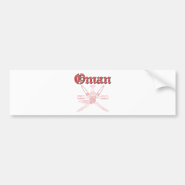 Oman coat of arms designs bumper sticker (Front)
