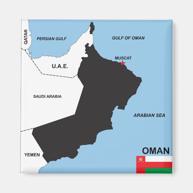 oman country political map flag district region magnet (Front)