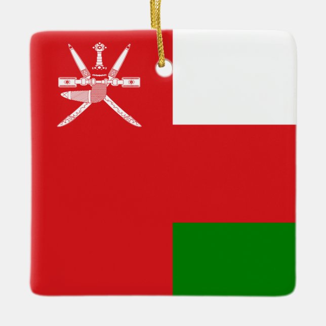 Oman Flag  Ceramic Ornament (Front)