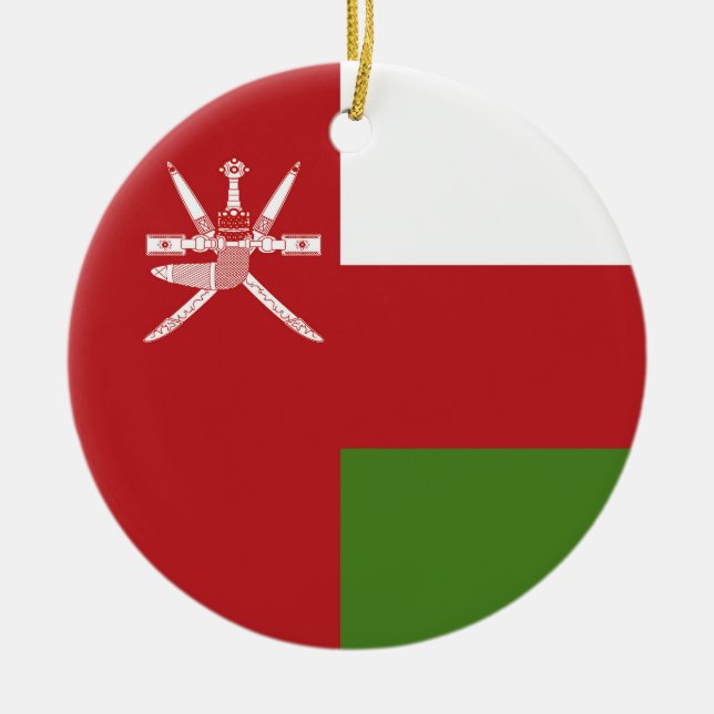Oman flag ceramic ornament (Front)