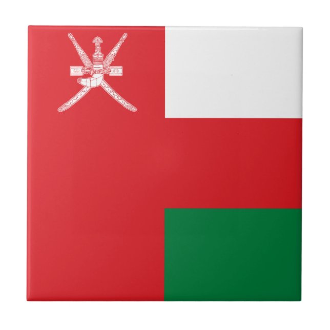 Oman Flag Ceramic Tile (Front)