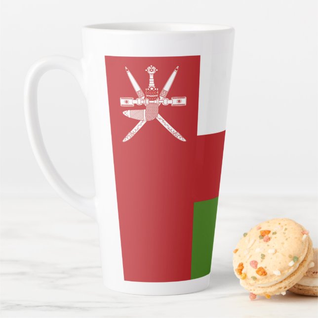 Oman flag latte mug (In Situ)