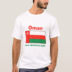 Oman Flag + Map + Text T-Shirt