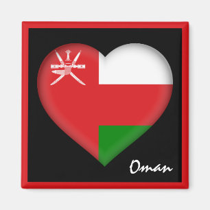 Oman flag & Omani Heart travel, holiday /sports Magnet