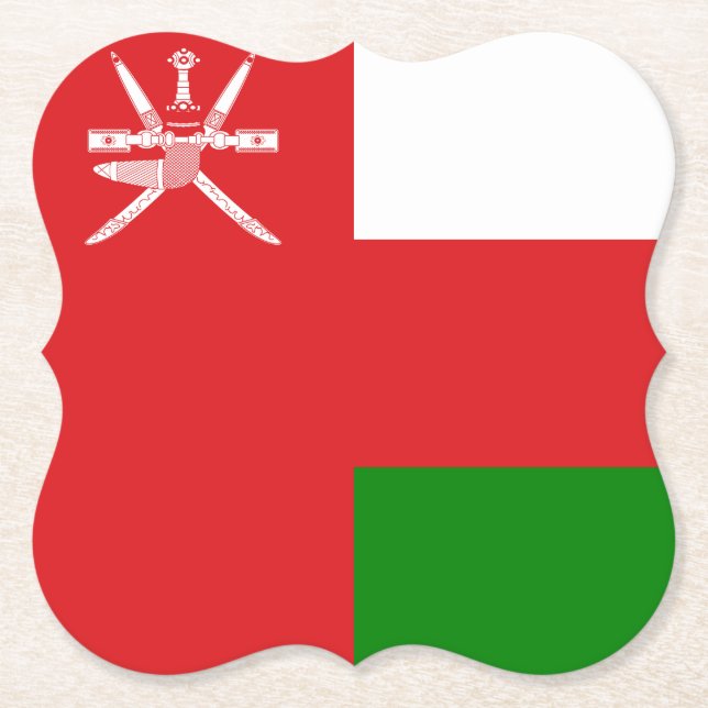 Oman Flag Paper Coaster (Front)
