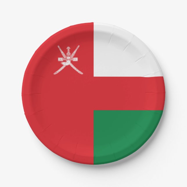 Oman Flag Paper Plate (Front)