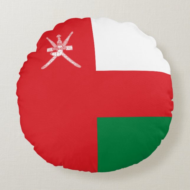 Oman Flag Round Cushion (Front)