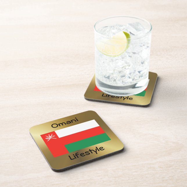 Oman Flag+Text Coaster (Right Side)