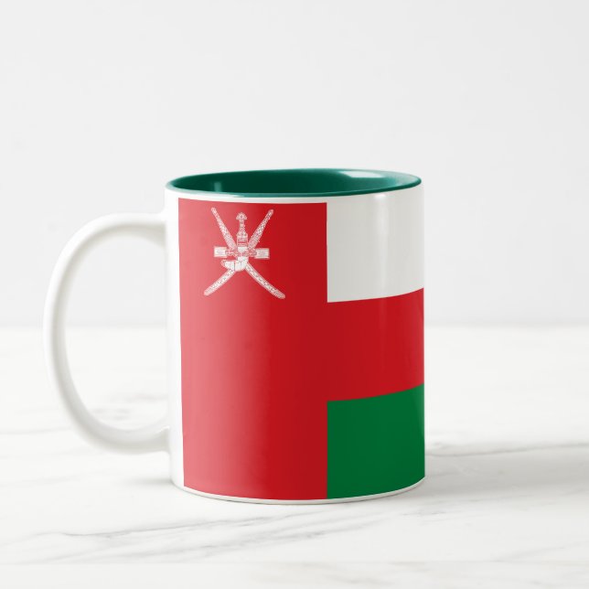Oman Flag Two-Tone Coffee Mug (Left)