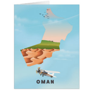 Oman illustrated map travel poster