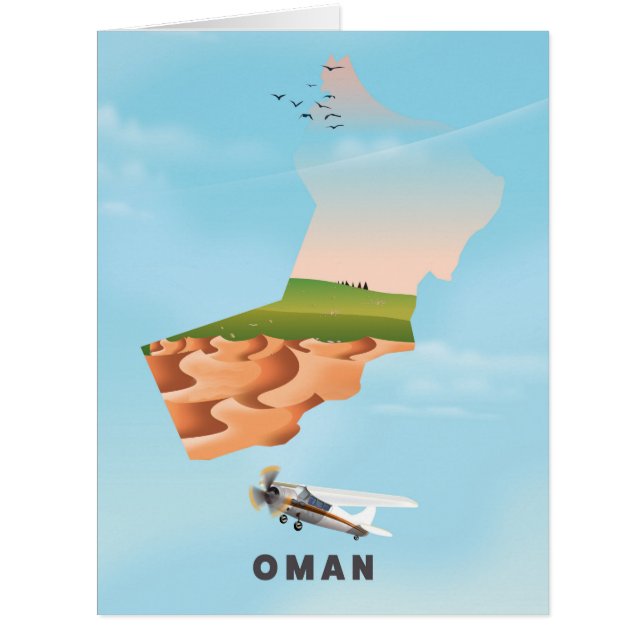 Oman illustrated map travel poster (Front)
