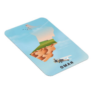 Oman illustrated map travel poster magnet