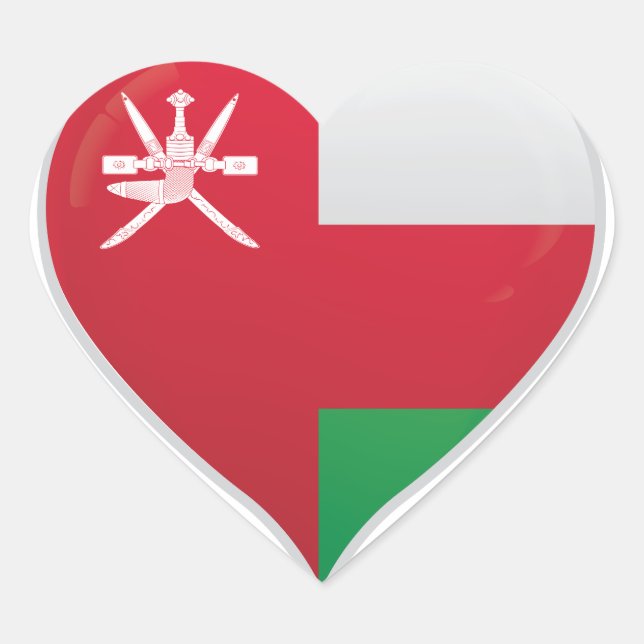 Oman love flag pride heart sticker (Front)