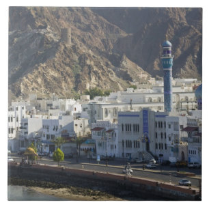 Oman, Muscat, Mutrah. Buildings along Mutrah Ceramic Tile