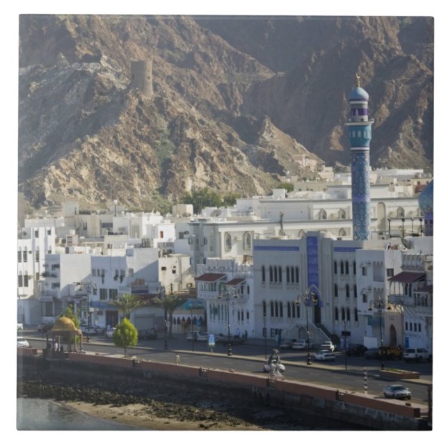 Oman, Muscat, Mutrah. Buildings along Mutrah Ceramic Tile (Front)