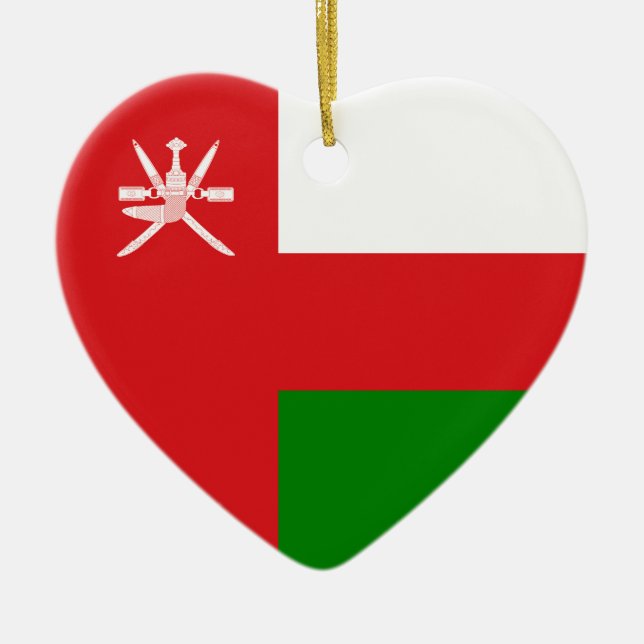 Oman – Omani Flag Ceramic Tree Decoration (Front)