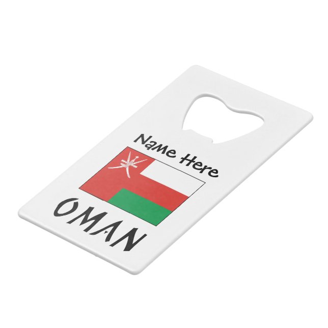 Oman Omani Flag Personalised Name  (Front Angled)