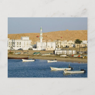 Oman, Sharqiya Region, Sur. Ayajh Town, Dusk Postcard