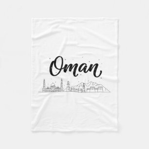 Oman Skyline Travel Vacation Outfits Fleece Blanket