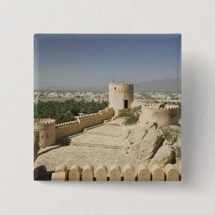 Oman, The Batinah Plain, Nakhal. Nakhal Fort, at 15 Cm Square Badge