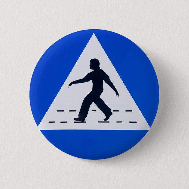 Omani pedestrian crossing sign - Muscat, Oman 6 Cm Round Badge (Front)
