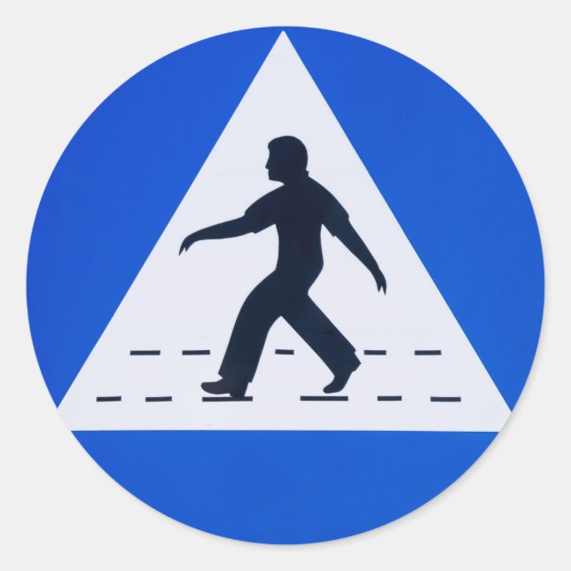 Omani pedestrian crossing sign - Muscat, Oman Classic Round Sticker (Front)