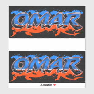 Omar First Name Graffiti Sticker