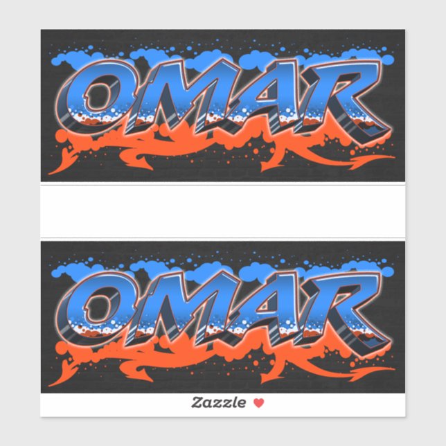Omar First Name Graffiti Sticker (Sheet)