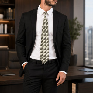 Omar Sovereign Luxury Ivory & Black Striped Tie
