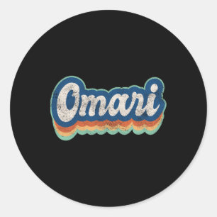 Omari First Name Boy Vintage Style 70s 80s Persona Classic Round Sticker