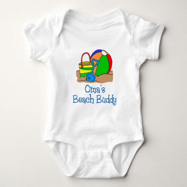 Oma's Beach Buddy Baby Bodysuit (Front)
