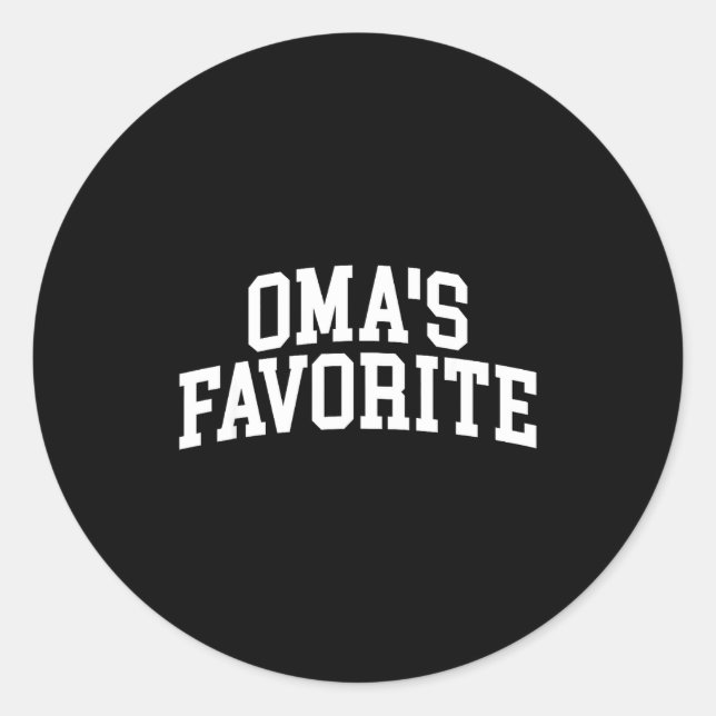 Oma's Favorite Grandkids  Classic Round Sticker (Front)