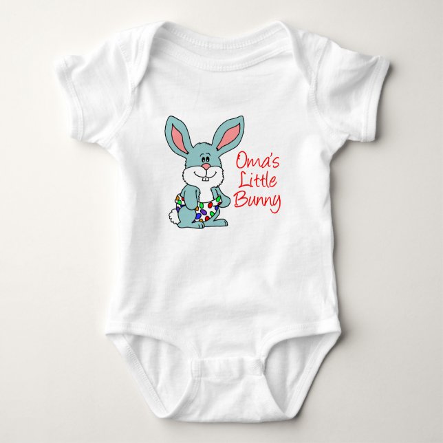 Oma's Little Bunny Baby Bodysuit (Front)
