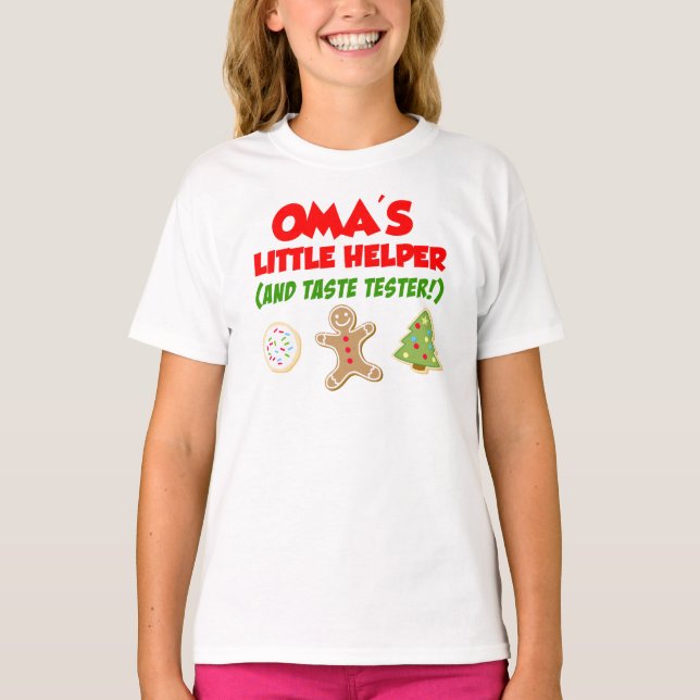 Oma's Little Helper Christmas Cookies T-Shirt (Front)
