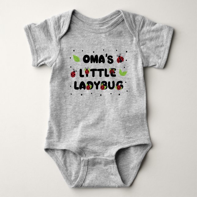 Oma's Little Ladybug - Cute  Baby Bodysuit (Front)