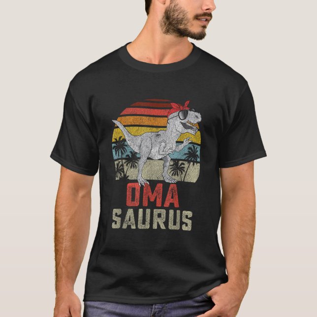Omasaurus T Rex Dinosaur Oma Saurus Family Matchin T-Shirt (Front)