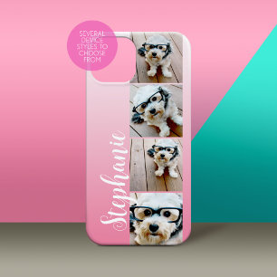 Ombre 4 Square Photos Handwritten - CAN EDIT pink