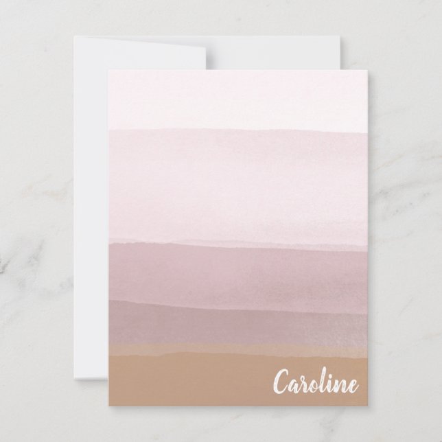 Ombre Abstract Watercolor Stripes in Dusty Lilac Card (Front)
