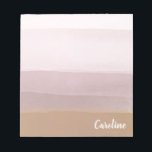 Ombre Abstract Watercolor Stripes in Dusty Lilac Notepad<br><div class="desc">A simple,  modern design of watercolor brush strokes in a pretty muted colour palette of grey,  gold,  and blush,  personalised with your name.</div>