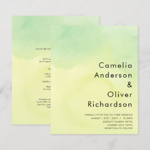 OMBRE All-in-1 Budget Lemon Lime Wedding Invites