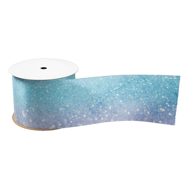 Ombre Baby Blue Pink Glitter All Occasion Satin Ribbon (Spool)