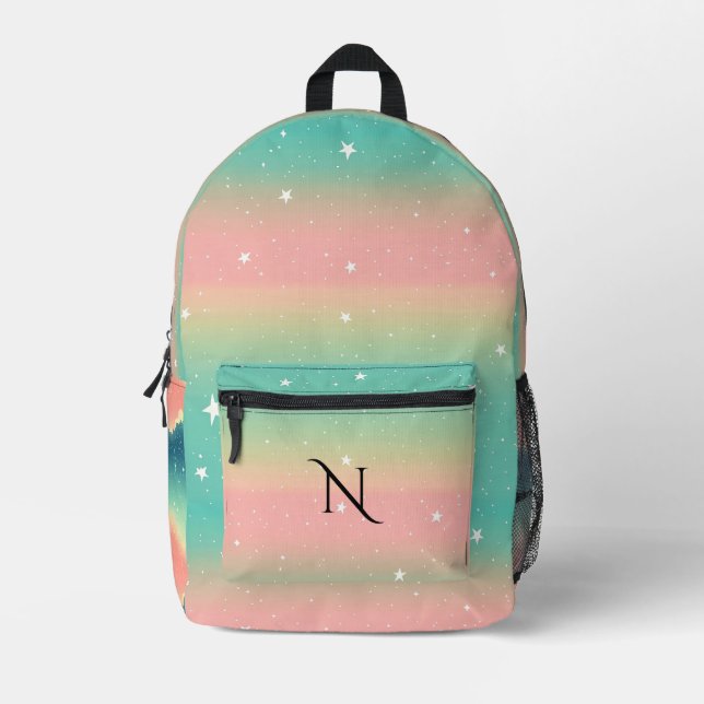 Ombre Backpack in green, pink, yellow (Front)