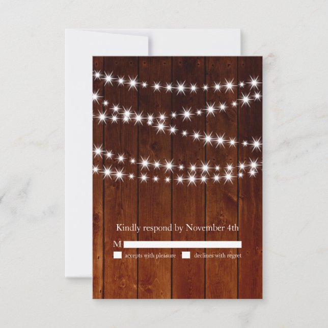 Ombre Barn Board Twinkle Lights RSVP (Front)