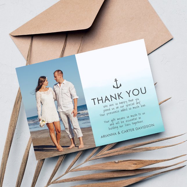 Ombre Beach Destination Ocean Wedding Thank You (Creator Uploaded)