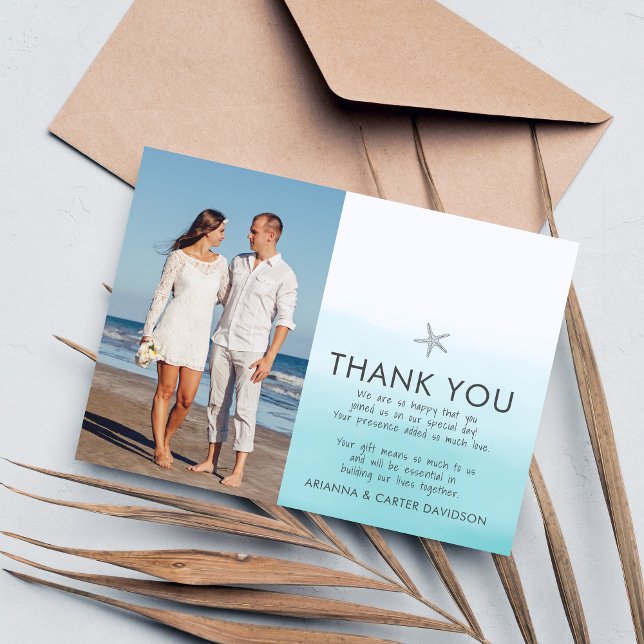 Ombre Beach Destination Ocean Wedding Thank You (Creator Uploaded)