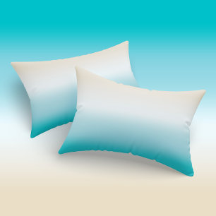 Ombre Beach Sand White Turquoise Gradient Pillowcase