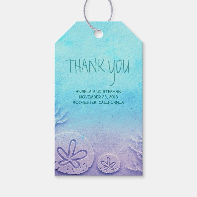 Ombre Beach Wedding Gift Tags (Front)