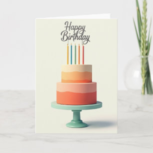 Ombre Birthday Cake Card