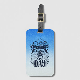Ombre Blue and white Dive into dreamy hues Luggage Tag