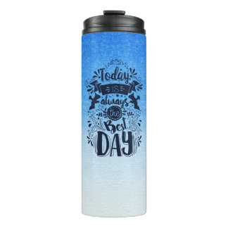 Ombre Blue and white Dive into dreamy hues Thermal Tumbler